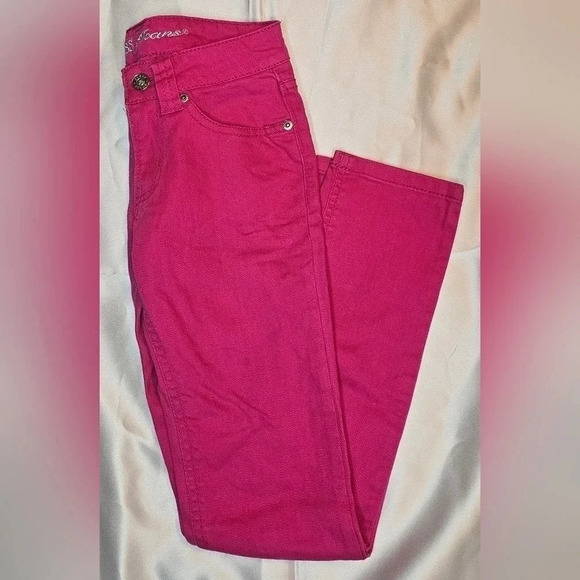 Guess Girl's Pink Skinny Jeans With Silver Sequins Size 7-NWOT - Picture 1 of 12